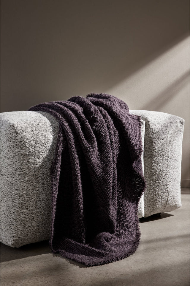 Blanket -Wooly - Plum - 180cm x 130cm