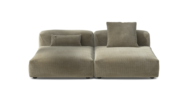 vetsak | Sofa Set 01 Large - Cord Velour - Khaki | Modular Sofa | 3.5 Seater