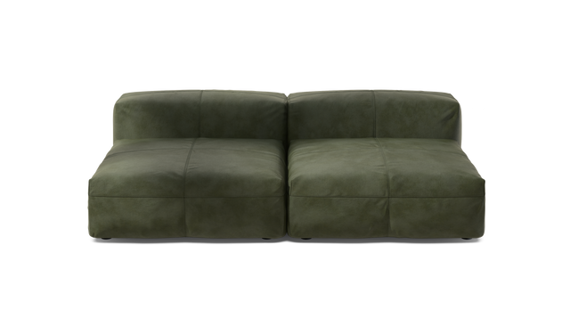 vetsak | Sofa Set 01 Large - Leather - Olive | Modular Sofa | 3.5 Seater