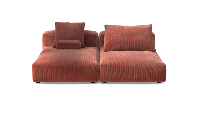 vetsak | Sofa Set 01 XLarge - Cord Velour - Brick | Modular Sofa | 3.5 Seater