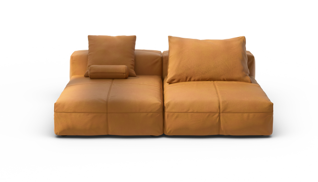 vetsak | Sofa Set 01 XLarge - Leather - Brown | Modular Sofa | 3.5 Seater