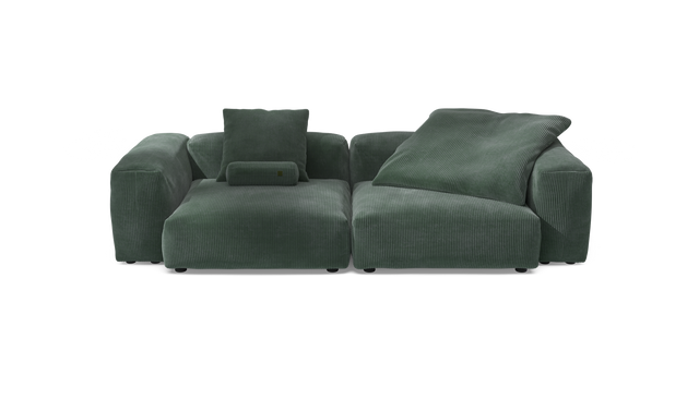 vetsak | Sofa Set 02 Large - Cord Velour - Hunter | Modular Sofa | 3.5 Seater | Big Sofa