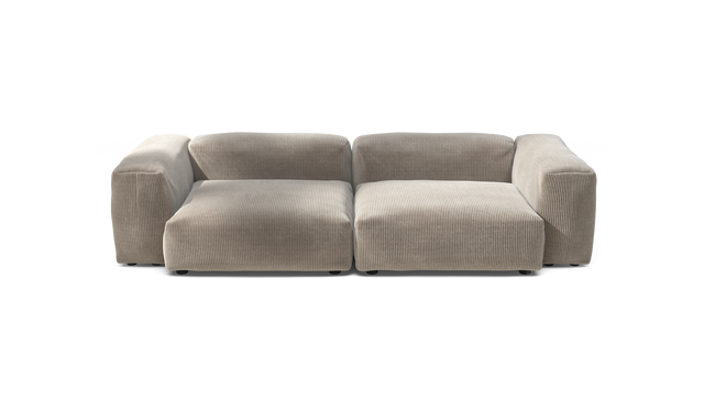 vetsak | Sofa Set 02 Large - Cord Velour - Platinum | Modular Sofa | 3.5 Seater | Big Sofa