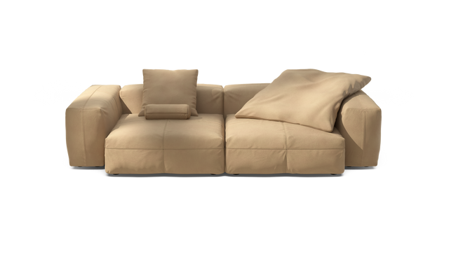 vetsak | Sofa Set 02 Large - Leather - Beige | Modular Sofa | 3.5 Seater | Big Sofa