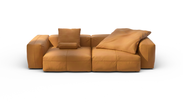 vetsak | Sofa Set 02 Large - Leather - Brown | Modular Sofa | 3.5 Seater | Big Sofa