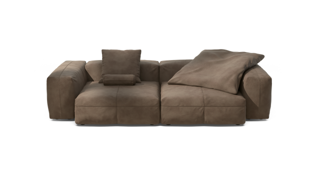 vetsak | Sofa Set 02 Large - Leather - Cacao | Modular Sofa | 3.5 Seater | Big Sofa