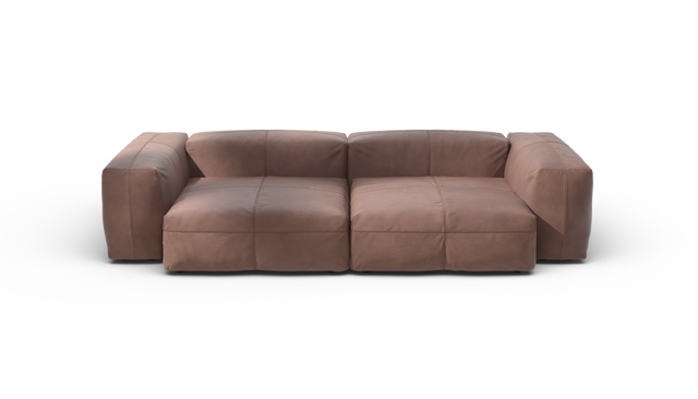 vetsak | Sofa Set 02 Large - Leather - Stone | Modular Sofa | 3.5 Seater | Big Sofa
