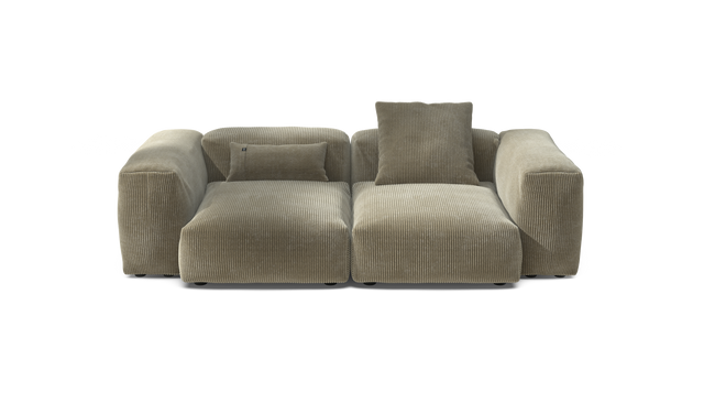vetsak | Sofa Set 02 Medium - Cord Velour - Khaki | Modular Sofa | 2.5 Seater | Big Sofa