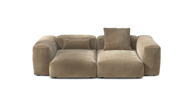 vetsak | Sofa Set 02 Medium - Cord Velour - Sand | Modular Sofa | 2.5 Seater | Big Sofa
