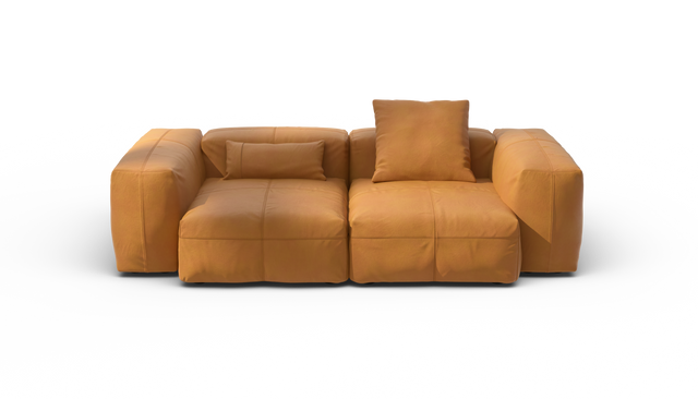 vetsak | Sofa Set 02 Medium - Leather - Brown | Modular Sofa | 2.5 Seater | Big Sofa