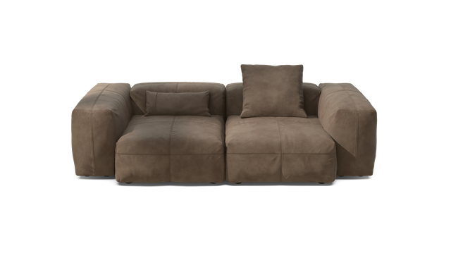 vetsak | Sofa Set 02 Medium - Leather - Cacao | Modular Sofa | 2.5 Seater | Big Sofa