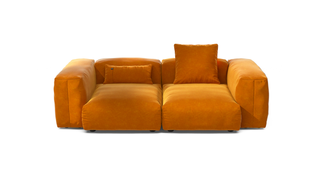 vetsak | Sofa Set 02 Medium - Suave - Orange Blaze | Modular Sofa | 2.5 Seater | Big Sofa