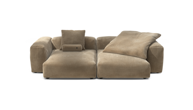 vetsak | Sofa Set 02 XLarge - Cord Velour - Sand | Modular Sofa | 3.5 Seater | Big Sofa