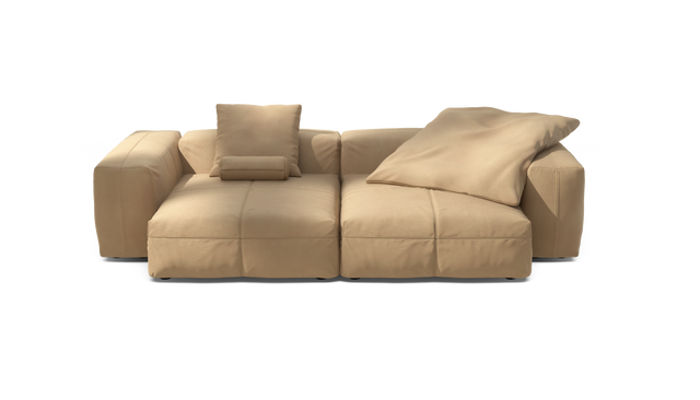 vetsak | Sofa Set 02 XLarge - Leather - Beige | Modular Sofa | 3.5 Seater | Big Sofa