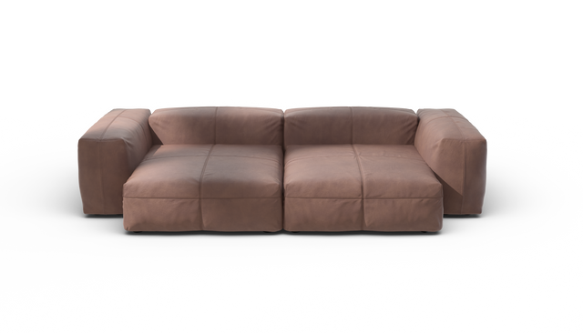 vetsak | Sofa Set 02 XLarge - Leather - Stone | Modular Sofa | 3.5 Seater | Big Sofa