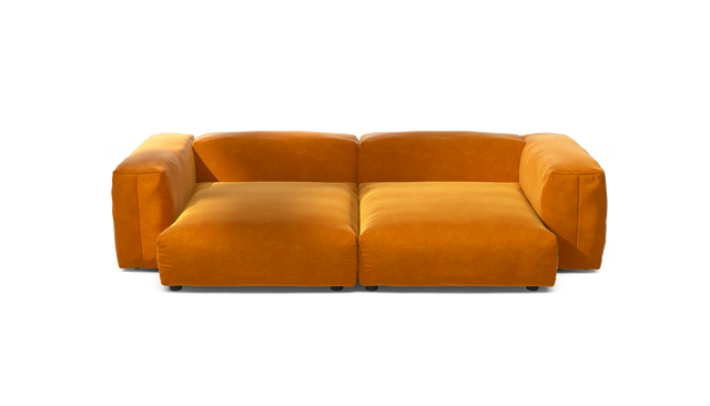vetsak | Sofa Set 02 XLarge - Suave - Orange Blaze | Modular Sofa | 3.5 Seater | Big Sofa