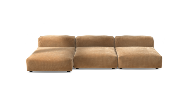vetsak | Sofa Set 04 - Cord Velour - Camel | Modular Sofa | 5 Seater | Big Sofa