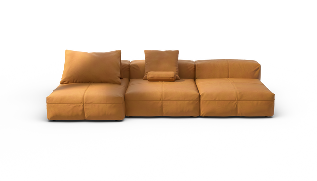 vetsak | Sofa Set 04 - Leather - Brown | Modular Sofa | 5 Seater | Big Sofa
