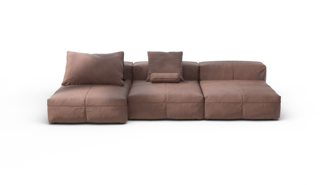 vetsak | Sofa Set 04 - Leather - Stone | Modular Sofa | 5 Seater | Big Sofa