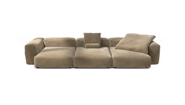 vetsak | Sofa Set 05 - Cord Velour - Sand | Modular Sofa | 5 Seater | Big Sofa | Corner Sofa