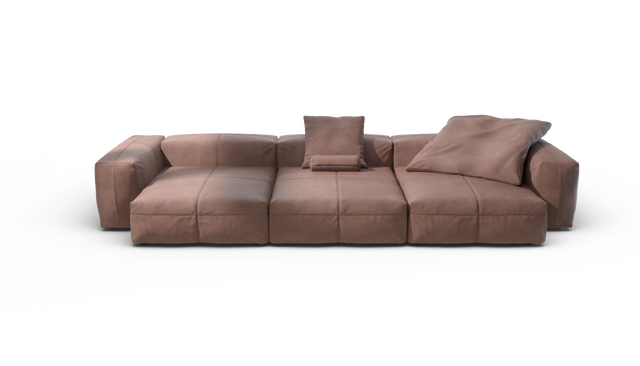 vetsak | Sofa Set 05 - Leather - Stone | Modular Sofa | 5 Seater | Big Sofa | Corner Sofa