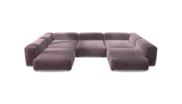 vetsak | Sofa Set 06 - Cord Velour - Blossom | Modular Sofa | 6.5 Seater | Big Sofa | U-Shape | Corner Sofa