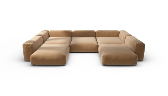vetsak | Sofa Set 06 - Pique - Wheat | Modular Sofa | 6.5 Seater | Big Sofa | U-Shape | Corner Sofa