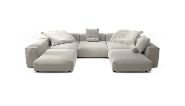 vetsak | Sofa Set 06 - Suave - Clay | Modular Sofa | 6.5 Seater | Big Sofa | U-Shape | Corner Sofa