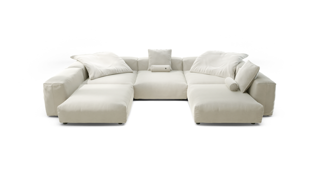 vetsak | Sofa Set 06 - Suave - Pearl | Modular Sofa | 6.5 Seater | Big Sofa | U-Shape | Corner Sofa