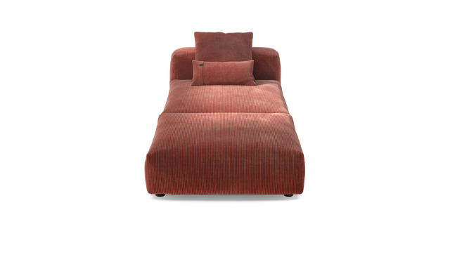 vetsak | Sofa Set 07 - Sun Lounger - Cord Velour - Brick | Modular Sofa | 2 Seater | Daybed | Chaiselounge