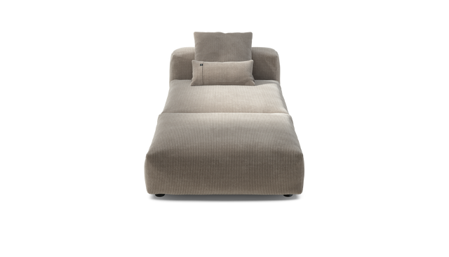 vetsak | Sofa Set 07 - Sun Lounger - Cord Velour - Platinum | Modular Sofa | 2 Seater | Daybed | Chaiselounge