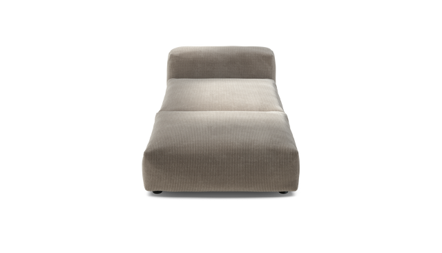 vetsak | Sofa Set 07 - Sun Lounger - Cord Velour - Platinum | Modular Sofa | 2 Seater | Daybed | Chaiselounge