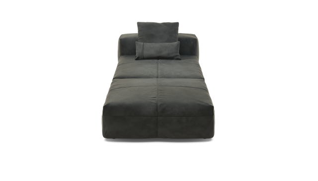 vetsak | Sofa Set 07 - Sun Lounger - Leather - Dark Grey | Modular Sofa | 2 Seater | Daybed | Chaiselounge