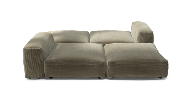 vetsak | Sofa Set 08 - Daybed - Cord Velour - Khaki | Modular Sofa | 6 Seater | Outdoor Island | Double lounger