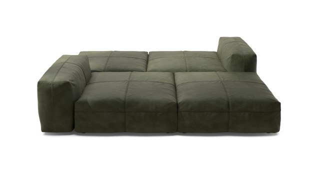 vetsak | Sofa Set 08 - Daybed - Leather - Olive | Modular Sofa | 6 Seater | Outdoor Island | Double lounger