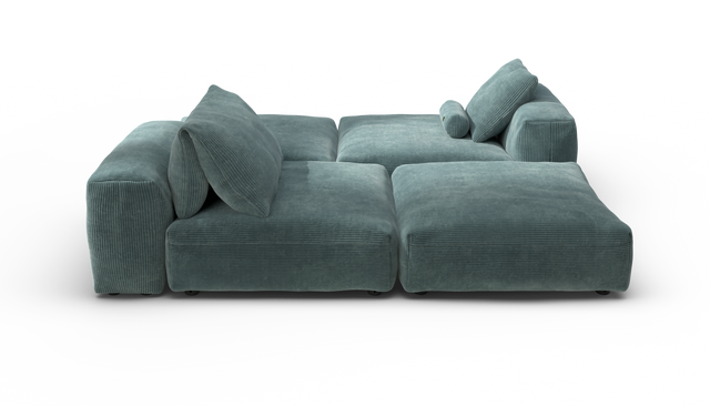 vetsak | Sofa Set 08 - Daybed - Cord Velour - Mint | Modular Sofa | 6 Seater | Outdoor Island | Double lounger