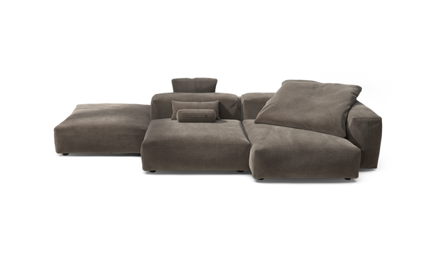 vetsak | Sofa Set 09 - The Island - Cord Velour - Mocha | Modular Sofa | 7 Seater | Sofa Island