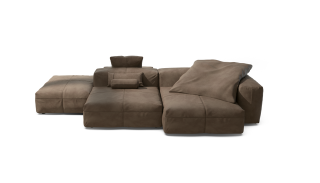vetsak | Sofa Set 09 - The Island - Leather - Cacao | Modular Sofa | 7 Seater | Sofa Island