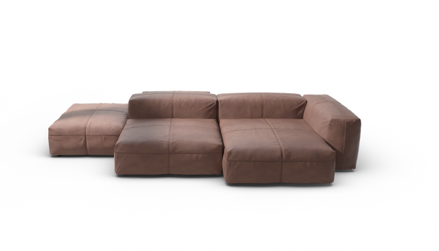 vetsak | Sofa Set 09 - The Island - Leather - Stone | Modular Sofa | 7 Seater | Sofa Island