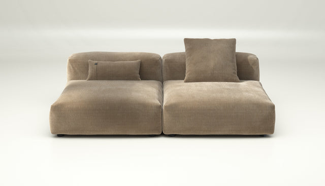 vetsak | Sofa Set 01 Large - Cord Velour - Sand | Modular Sofa | 3.5 Seater