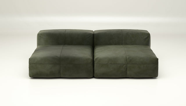 vetsak | Sofa Set 01 Large - Leather - Olive | Modular Sofa | 3.5 Seater