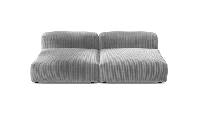vetsak | Sofa Set 01 Large - Cord Velour - Light Grey | Modular Sofa | 3.5 Seater