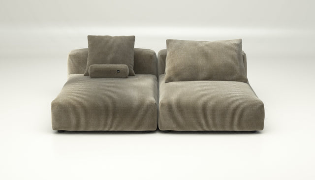 vetsak | Sofa Set 01 XLarge - Cord Velour - Khaki | Modular Sofa | 3.5 Seater