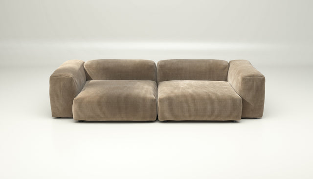 vetsak | Sofa Set 02 Large - Cord Velour - Sand | Modular Sofa | 3.5 Seater | Big Sofa