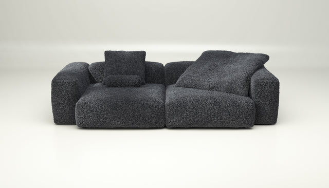 vetsak | Sofa Set 02 Large - Doodle - Dark Grey | Modular Sofa | 3.5 Seater | Big Sofa