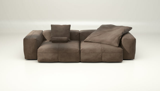 vetsak | Sofa Set 02 Large - Leather - Cacao | Modular Sofa | 3.5 Seater | Big Sofa
