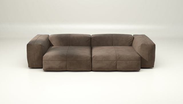 vetsak | Sofa Set 02 Large - Leather - Cacao | Modular Sofa | 3.5 Seater | Big Sofa
