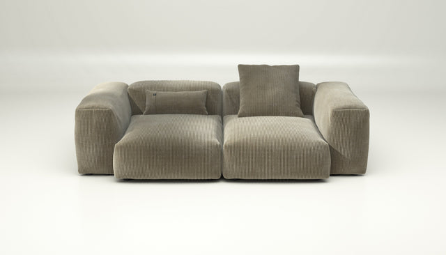 vetsak | Sofa Set 02 Medium - Cord Velour - Khaki | Modular Sofa | 2.5 Seater | Big Sofa