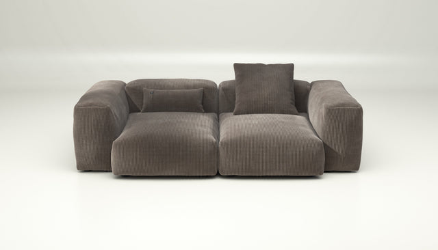 vetsak | Sofa Set 02 Medium - Cord Velour - Mocha | Modular Sofa | 2.5 Seater | Big Sofa