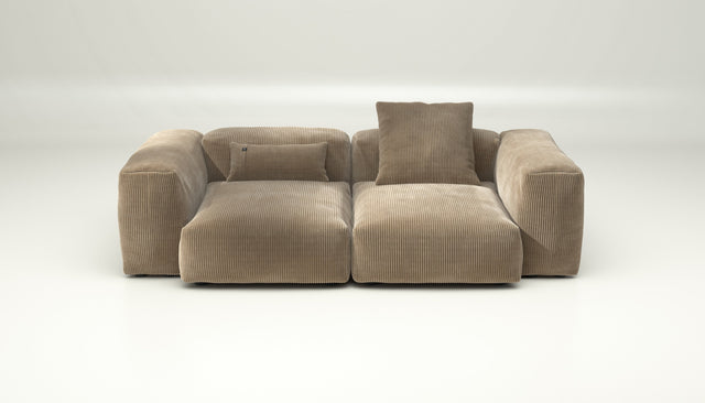 vetsak | Sofa Set 02 Medium - Cord Velour - Sand | Modular Sofa | 2.5 Seater | Big Sofa